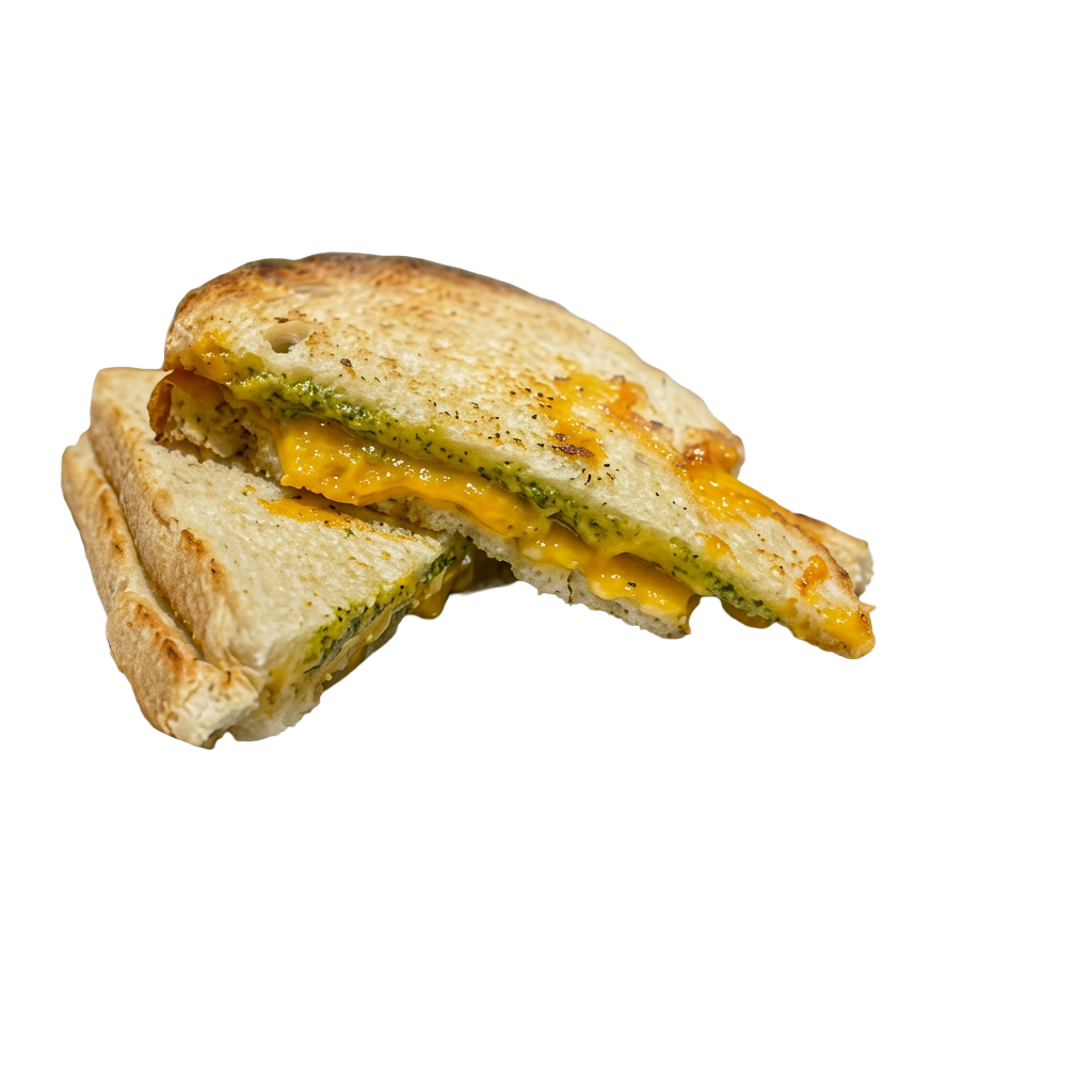 Grilled Cheese with Pesto on Sourdough